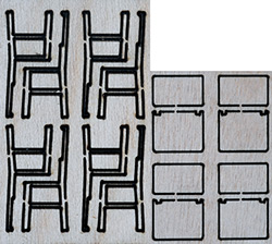 Kit 4 CHAISES, échelle O, France