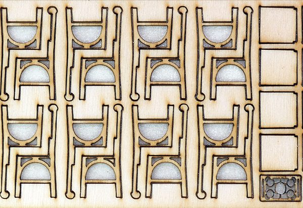 Kit 8 CHAISES D'EBENISTE, échelle O, France