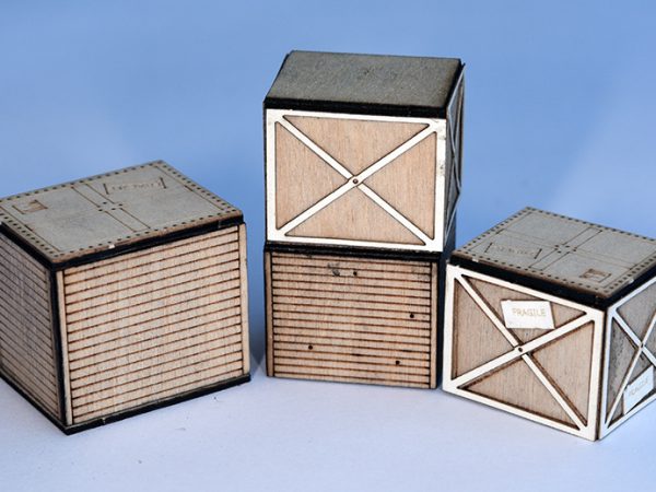 Kit 6 CAISSES BOIS, échelle O, France