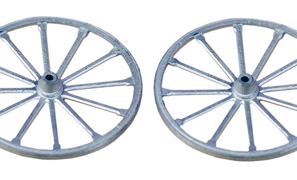 GRANDES ROUES MÉTAL BLANC ∅ 28 mm, échelle O, France