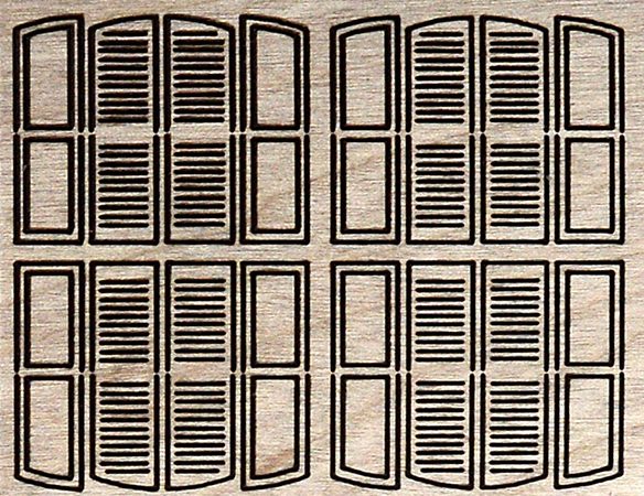 4 FENÊTRES + 4 VOLETS, échelle HO, France
