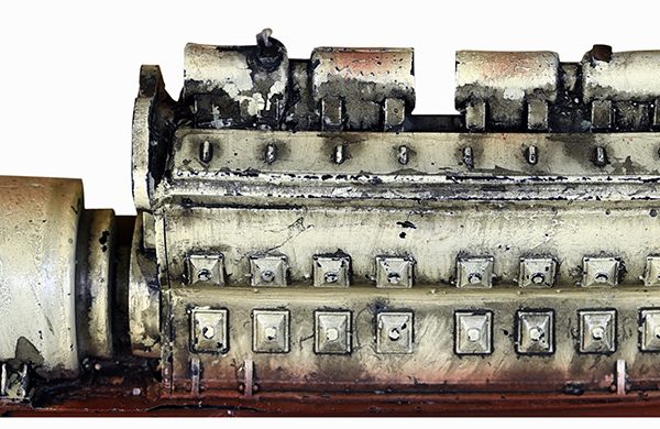 MOTEUR DIESEL DÉPOSÉ MONTÉ PEINT, échelle O, France