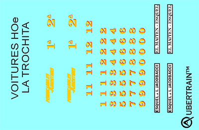 DÉCALCOMANIES VOITURES NUMÉROS et LOGOS, échelle HOe, Argentine