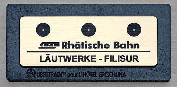 PLAQUE D'EXPOSITION pour 3 LAUTWERK FILISUR, échelle O, Suisse
