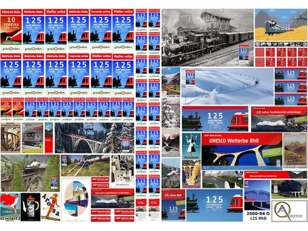 AFFICHES RhB 125 ANNIVERSAIRE 0, échelle O, Suisse