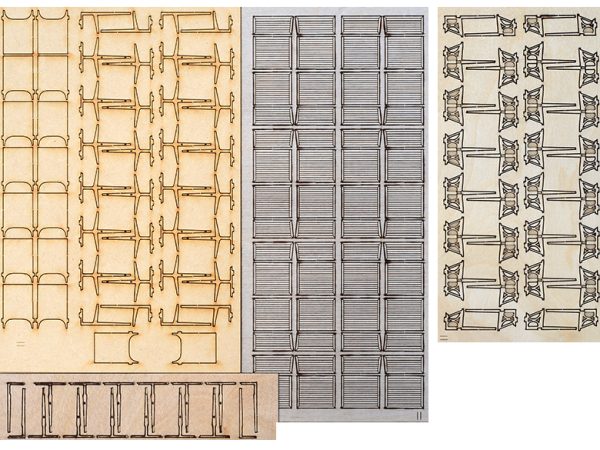 Kit de SIÈGES II/III EN BOIS, échelle Om, France