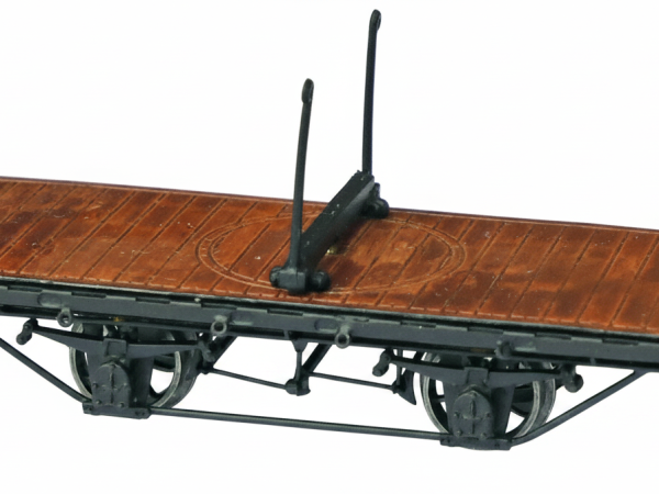 Kit PAIRE de WAGONS PLATS CP avec RANCHER sur PLANCHER BOIS, échelle HOm, France