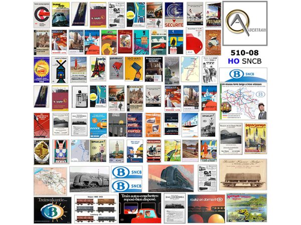 AFFICHES RÉSEAU SNCB, échelle HO, Belgique