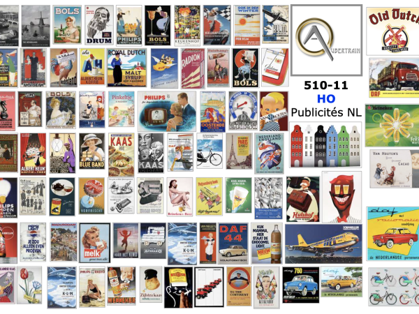 AFFICHES PUBLICITÉS PAYS-BAS, échelle HO, Pays-Bas