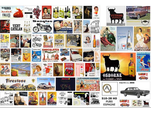AFFICHES PUBLICITÉS ESPAGNOLES, échelle HO, Espagne