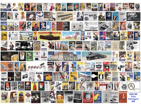 AFFICHES PUBLICITÉS ALLEMANDES, échelle HO, Autriche