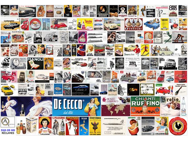 AFFICHES PUBLICITÉS ITALIENNES, échelle HO, Italie