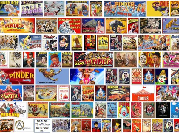 AFFICHES de CIRQUE, échelle HO, France
