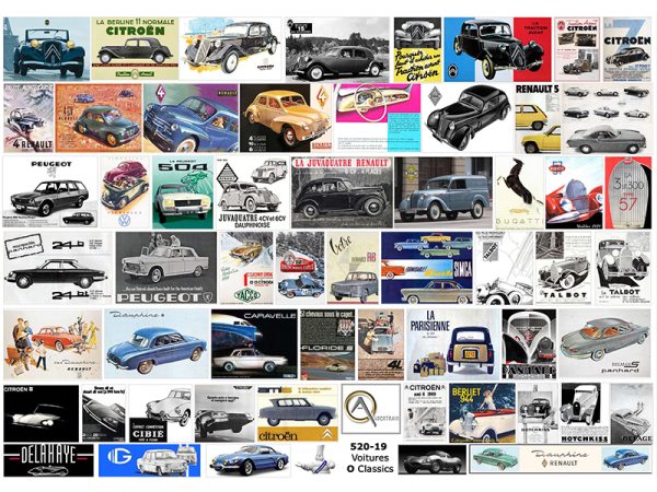 AFFICHES VOITURES FRANÇAISES CLASSICS, échelle O, France