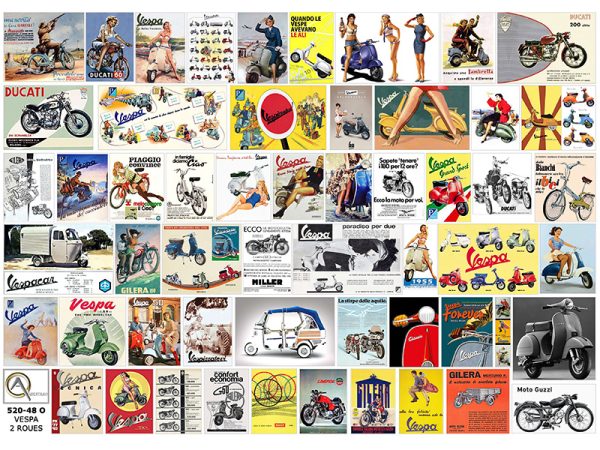 AFFICHES VESPA & 2 ROUES ITALIENS, échelle O, Italie