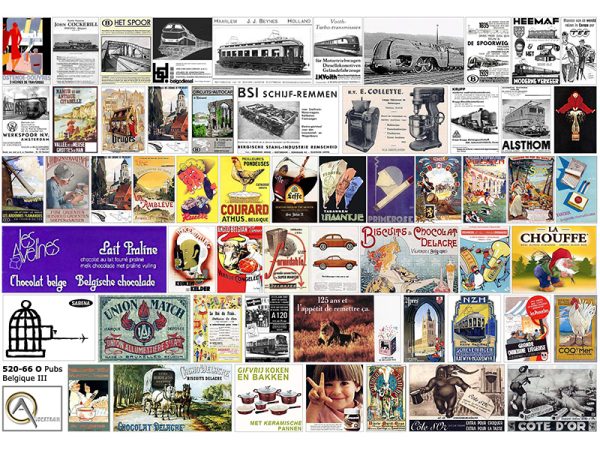 AFFICHES PUBLICITÉS BELGES III, échelle O, Belgique