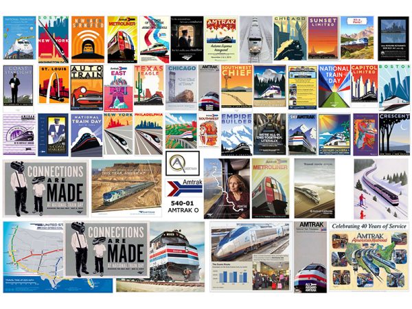 AFFICHES AMTRAK, échelle O, États-Unis