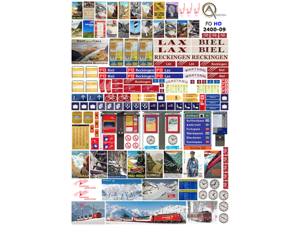 ACCESSOIRES IMPRIMÉS pour GARES FO, échelle HOm, Suisse