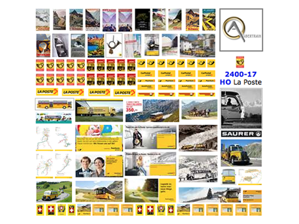 AFFICHES PUBLICITAIRES de la POSTE SUISSE, échelle HOm, Suisse