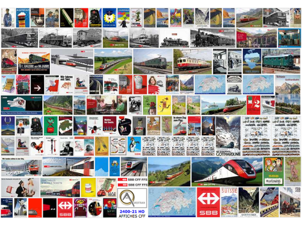 AFFICHES RÉSEAU CFF SBB FFS, échelle HOm, Suisse