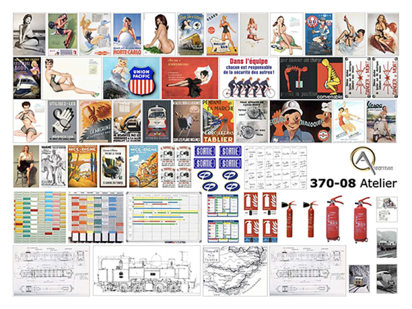 ENSEMBLE D'AFFICHES D'ATELIER, échelle HOm, France