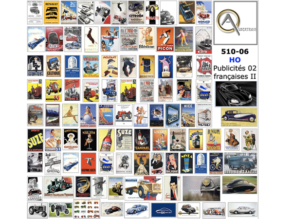 AFFICHES 2 PUBLICITAIRES FRANCE, échelle HO, France