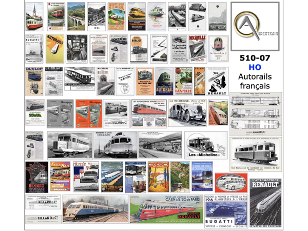 AFFICHES CONSTRUCTEURS AUTORAILS FRANÇAIS, échelle HO, France