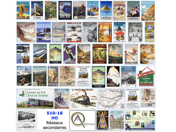 AFFICHES SECONDAIRES & MÉTRIQUES FRANÇAIS, échelle HO, France