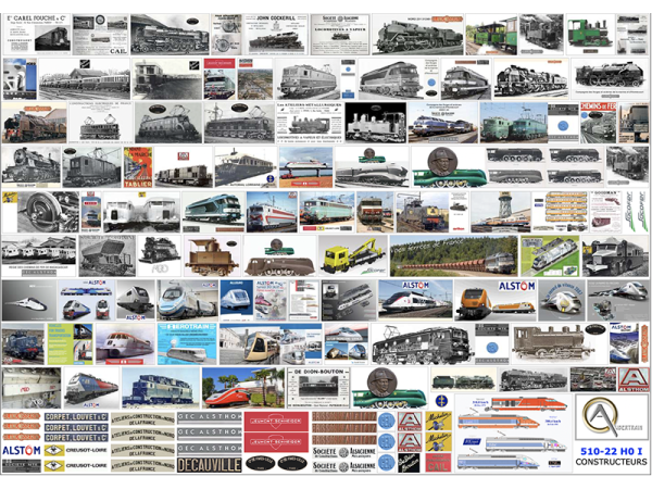 AFFICHES CONSTRUCTEURS MATERIEL FERROVIAIRE FRANÇAIS, échelle HO, France