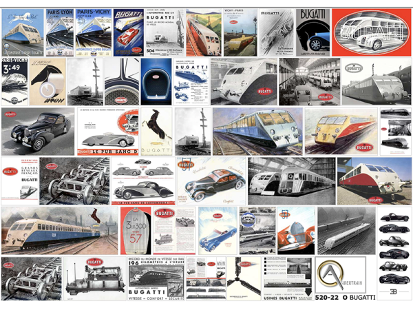 AFFICHES AUTOMOBILES BUGATTI, échelle O, France