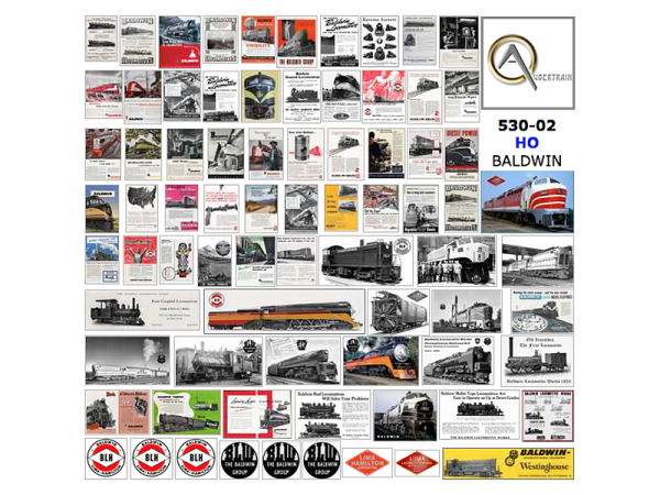 AFFICHES BALDWIN, échelle HO, États-Unis