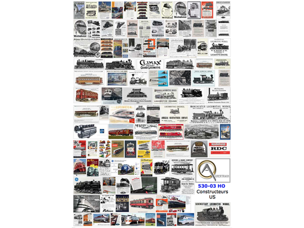 AFFICHES CONSTRUCTEURS US, échelle HO, États-Unis
