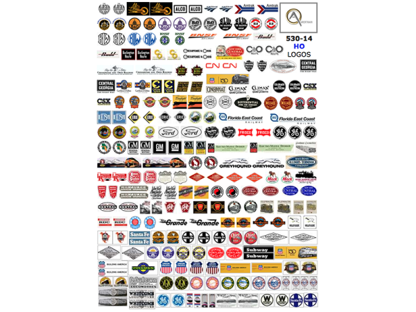 AFFICHES LOGOS COMPAGNIES US, échelle HO, États-Unis